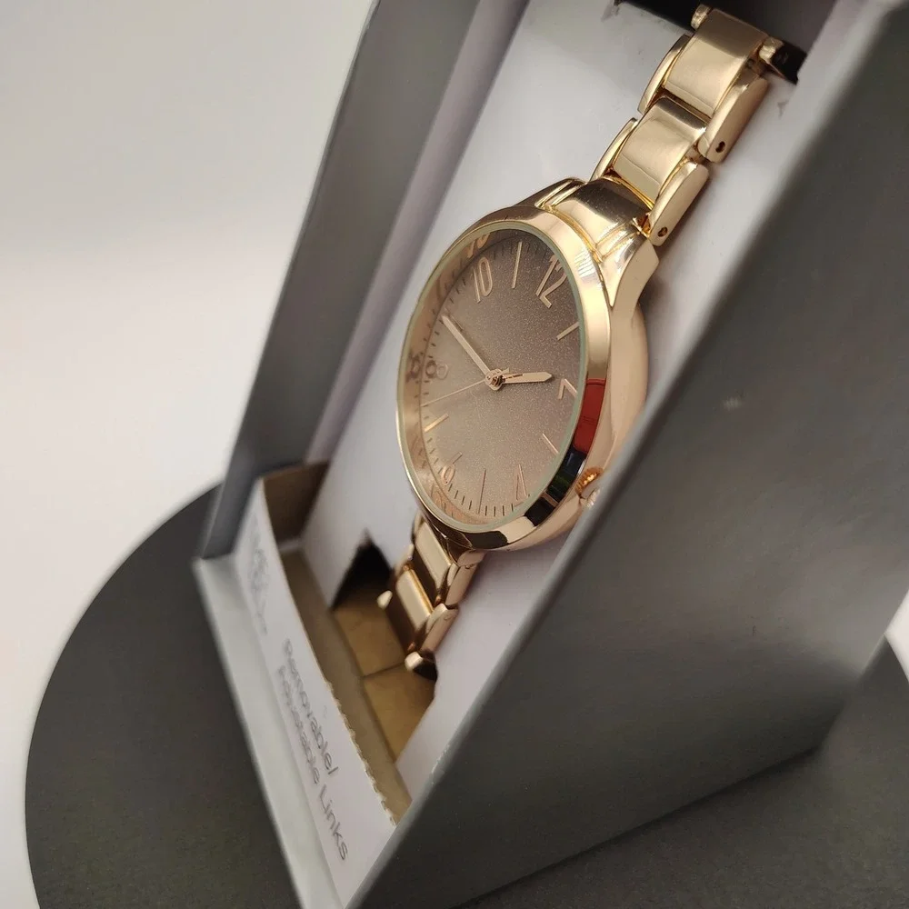 Time And Tru Women's Quartz Watch Rose Gold Adjustable‎ Links New battery NIB